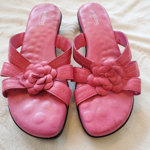 Walking Cradles Shoes - Walking Cradles Pink Slip On Sandals 8.5 W EUC